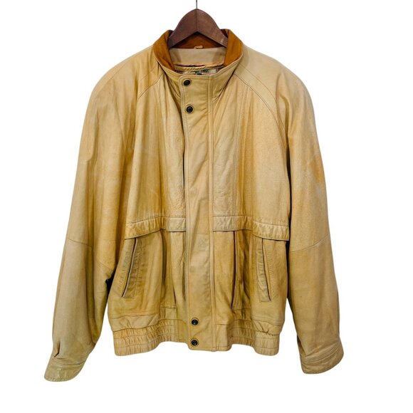 Vtg 1986 Wilson's Adventure Bound Bomber Leather Jacket Mens L Thinsulate 3M - Picture 1 of 11